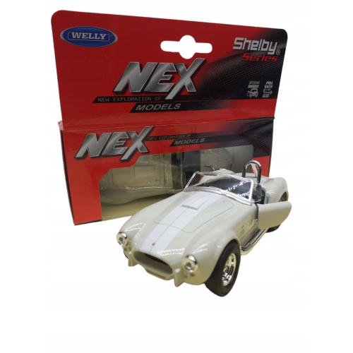 SHELBY COBRA 427 KOLEKCJONERSKI METALOWY MODEL SAMOCHODU WELLY 1.34 KREMOWA