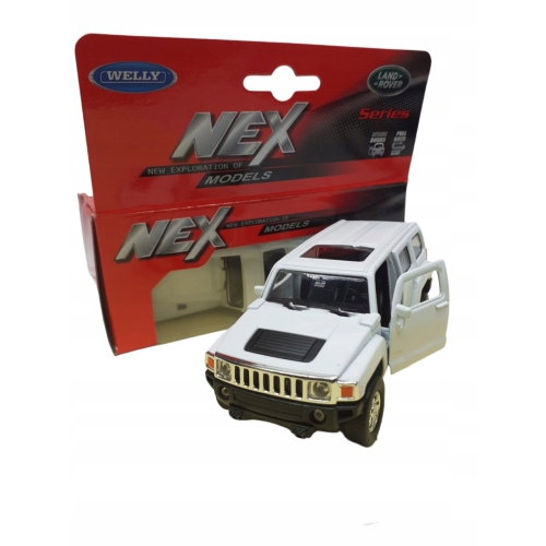 HUMMER H3 BIAŁY KOLEKCJONERSKI METALOWY MODEL SAMOCHODU WELLY SKALA 1.34