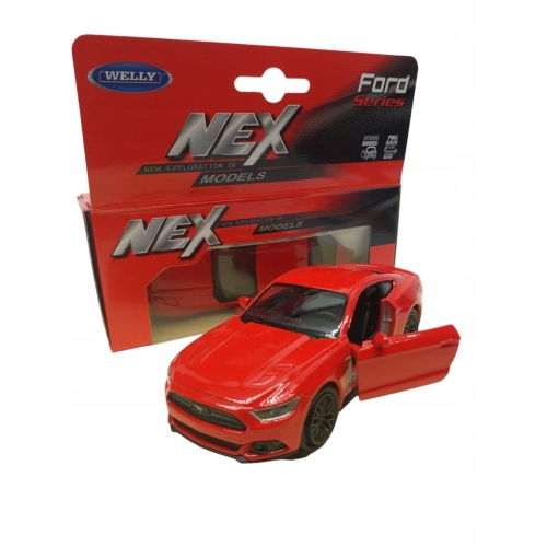 FORD MUSTANG GT KOLEKCJONERSKI METALOWY MODEL SAMOCHODU WELLY 1.34 CZERWONY