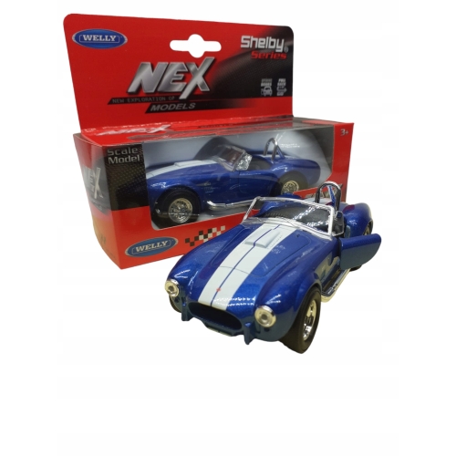 SHELBY COBRA 427 KOLEKCJONERSKI METALOWY MODEL SAMOCHODU 1.34 NIEBIESKI