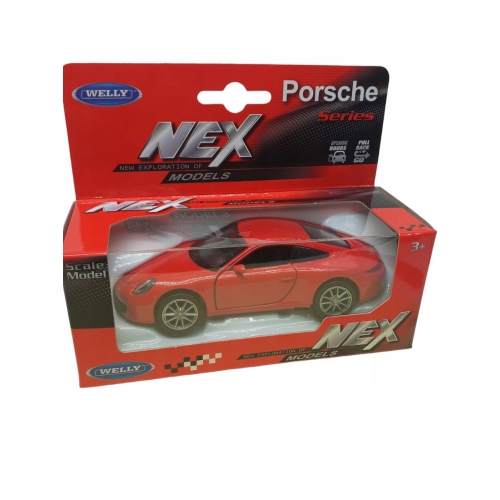 PORSCHE 911 CARRERA KOLEKCJONERSKI METALOWY MODEL SAMOCHODU 1.34 CZERWONY