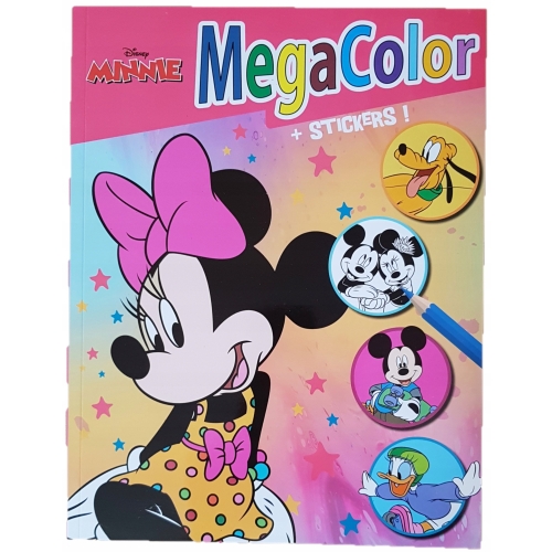 KOLOROWANKA MEGA COLOR DISNEY Z NAKLEJKAMI Minnie Mause Pluto Miki Donald