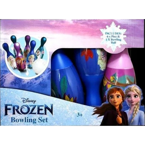 KRĘGLE Z BIAŁĄ PIŁKĄ DO GRY DISNEY FROZEN ANNA ELZA OLAF BOWLING SET 3+