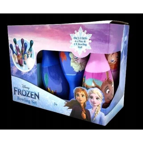 KRĘGLE Z BIAŁĄ PIŁKĄ DO GRY DISNEY FROZEN ANNA ELZA OLAF BOWLING SET 3+