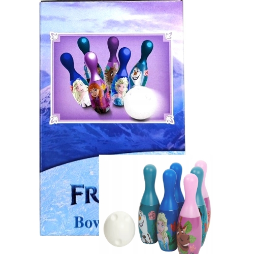 KRĘGLE Z BIAŁĄ PIŁKĄ DO GRY DISNEY FROZEN ANNA ELZA OLAF BOWLING SET 3+