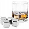 STALOWE METALOWE KOSTKI CHŁODZĄCE DO WODY DRINKÓW WHISKI W ETUI 4 sztuki