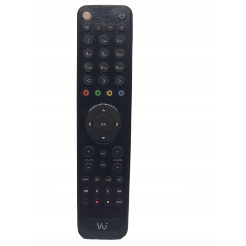 Oryginalny pilot firma VU+ MARYSUS do dekoderów TVSAT kolor czarny USED