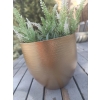 DONICZKA OSŁONKA OKRĄGŁA METALOWA ZŁOTA ŻEBROWANA PODWIESZANA 15,7x15,8 cm