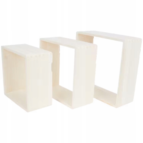 3x DREWNIANY REGAŁ ŚCIENNY CUBE PÓŁKA WISZĄCA Home Decor Accents Buk Jasny
