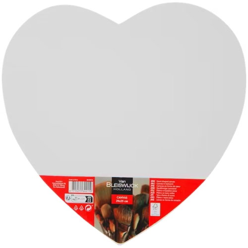 ZESTAW MALARSKI 26W1 FARBY PĘDZLE PŁÓTNO DUŻE SERCE 29 CM DLA ZAKOCHANYCH