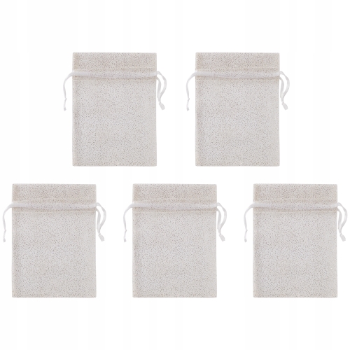 Woreczki z organzy Hobby Flora Organza Brokat brokatowe Srebrne 5 sztuk set
