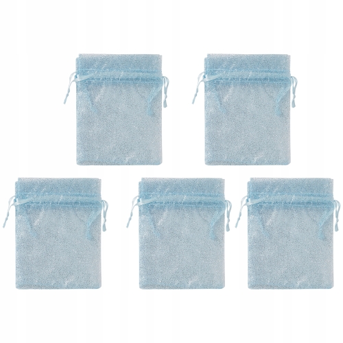 Woreczki z organzy Hobby Flora Organza Brokat brokatowe Srebrne 5 sztuk set