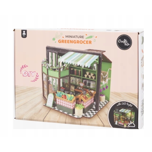 Miniaturowy domek DIY światło LED Crafts&Co WARZYWNIAK wiele godzin zabawy