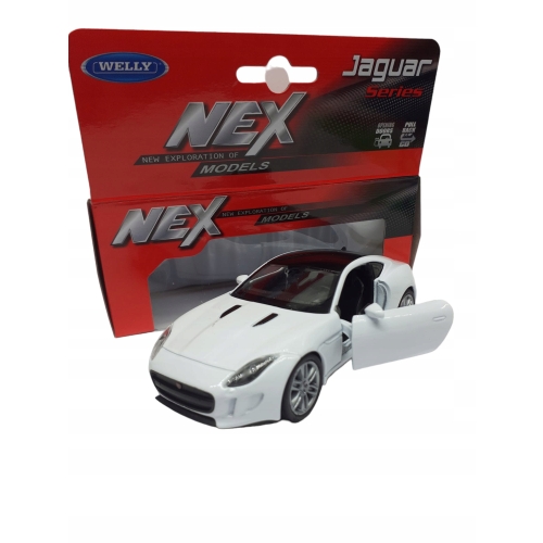 Welly Jaguar F-Type Coupe Biały 1:34 Metalowy MODEL POJAZDU KOLEKCJONERSKI