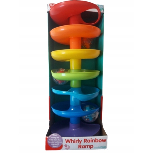 ZABAWKA DLA NIEMOWLAKA WIEŻA TĘCZOWA ZJEŻDŻALNIA DLA 3 KULEK MAGIA KOLORÓW