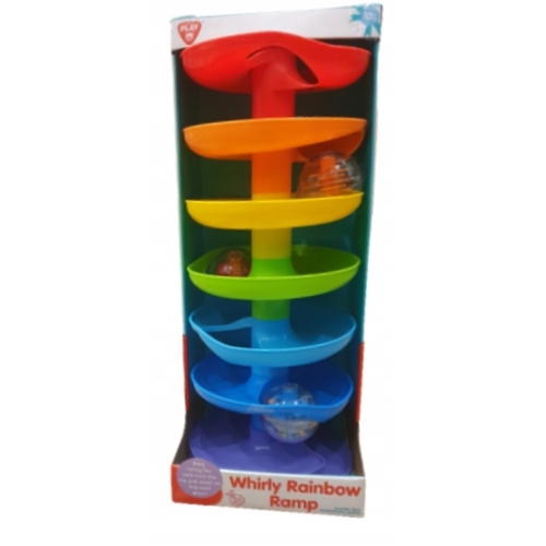 ZABAWKA DLA NIEMOWLAKA WIEŻA TĘCZOWA ZJEŻDŻALNIA DLA 3 KULEK MAGIA KOLORÓW