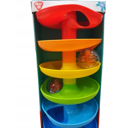 ZABAWKA DLA NIEMOWLAKA WIEŻA TĘCZOWA ZJEŻDŻALNIA DLA 3 KULEK MAGIA KOLORÓW