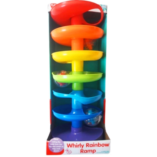 ZABAWKA DLA NIEMOWLAKA WIEŻA TĘCZOWA ZJEŻDŻALNIA DLA 3 KULEK MAGIA KOLORÓW