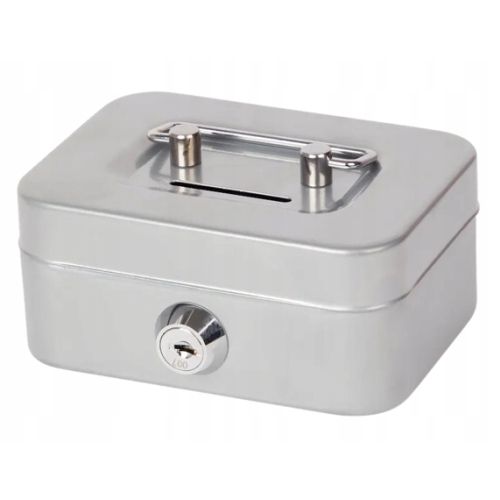 Kasetka na pieniądze Mini Sejf Skarbonka Box Kasetka SZARA 8,5x11,5x5,5 cm