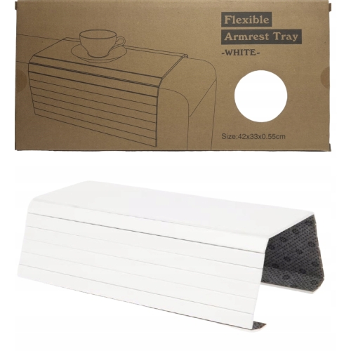 PODŁOKIETNIK TACA BAMBUSOWA NA SOFĘ KANAPĘ PODKŁADKA BIAŁA X 33 X 0,55CM 55
