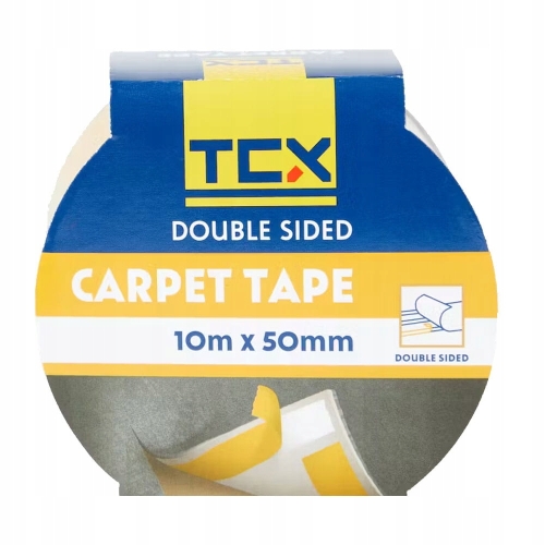 TAŚMA Dywanowa do WYKŁADZIN DYWANÓW 2 stronna 50mm x 10mb MOCNA CARPET TAPE