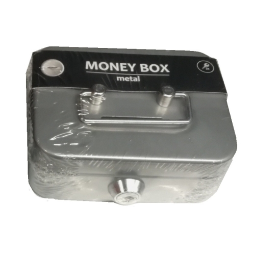Metalowa kasetka Skarbonka Sejf na klucz Money BOX wym 8,5 x 11,5 x 5,5 cm