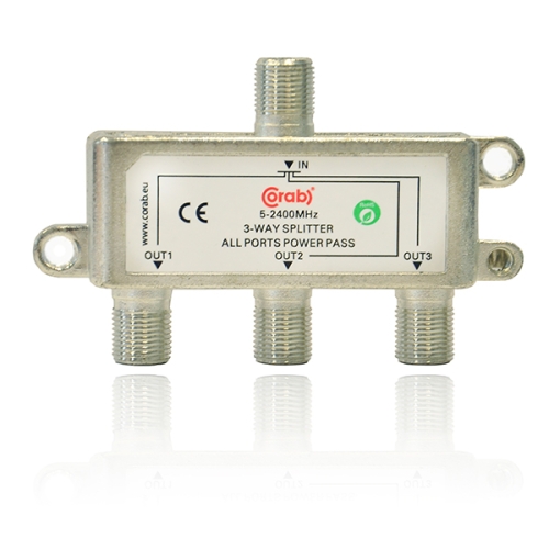 Splitter antenowy 3 drożny 1 wejście 3 wyjścia SAT pasywny Corab 5-2400Mhz