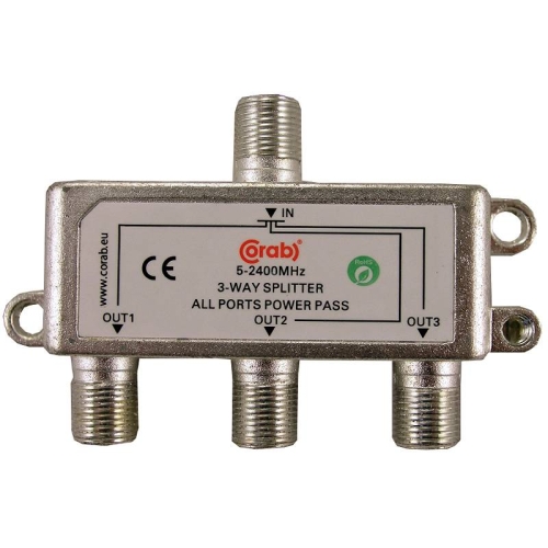 Splitter antenowy 3 drożny 1 wejście 3 wyjścia SAT pasywny Corab 5-2400 Mhz
