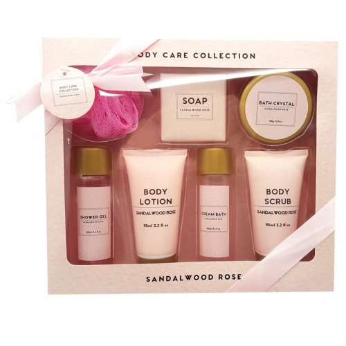 Zestaw kosmetyków SPA do kąpieli Sandalwood Rose 2566437 7 elementów Różowy