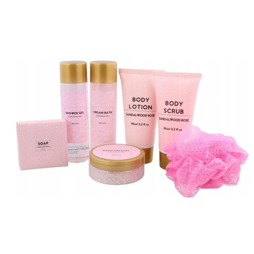 Zestaw kosmetyków SPA do kąpieli Sandalwood Rose 2566437 7 elementów Różowy