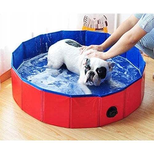 Basen rozporowy okrągły dla psa kota DOG POOL 80 x 30 cm Mocny Czerwony