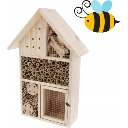 DOMEK hotel BUDKA LĘGOW DLA OWADÓW MOTYLI Z NATURALNEGO DREWNA DUŻY Z KORĄ