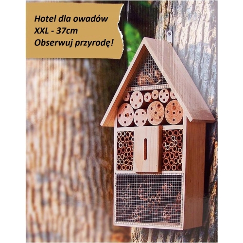 DOMEK hotel BUDKA LĘGOW DLA OWADÓW MOTYLI Z NATURALNEGO DREWNA DUŻY Z KORĄ