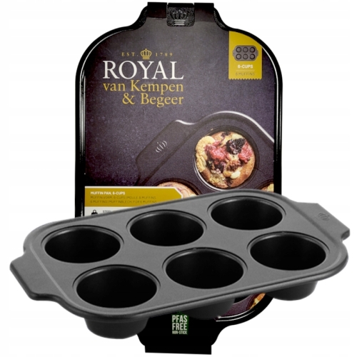 Forma blaszka do pieczenia muffinek 6 sztuk Royal van Kempen & Begeer