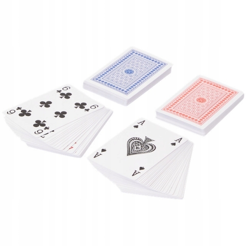 Karty do gry plastikowe w etui 2 talie w pudełku poker remik pasjans tysiąc