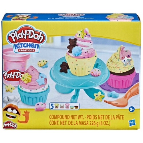Play-Doh CIASTOLINA Babeczki F2929 E7253 TACA WYCISKARKA FOREMKI 5 TUBEK