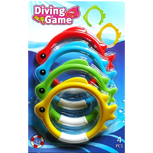 ZABAWKI FIGURKI DO NURKOWANIA RYBKI OBRĘCZE KOLOROWE 4 SZTUKI DIVING GAME