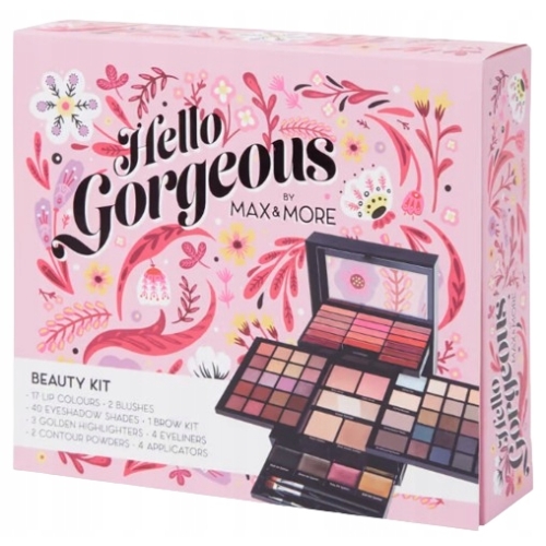 PREZENTOWY ZESTWA 73el DO MAKIJAŻ CIENIE PĘDZLE PALETA EYELINER MAX&MORE 89