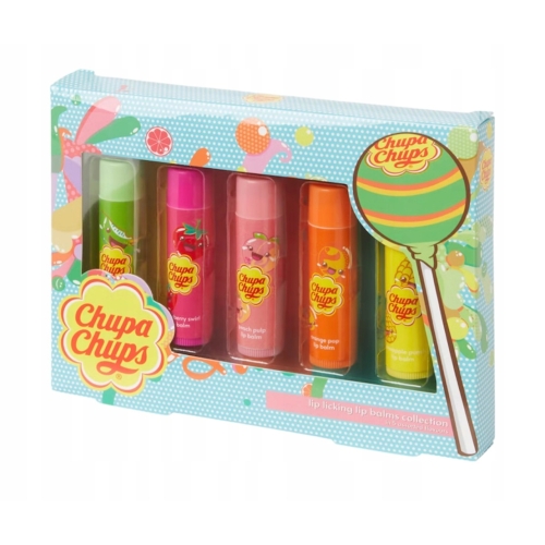 CHUPA CHUPS BALSAM NAWILŻAJĄCY DO UST DLA DZIECI RÓŻNE SMAKI OWOCOWE 5 SZT
