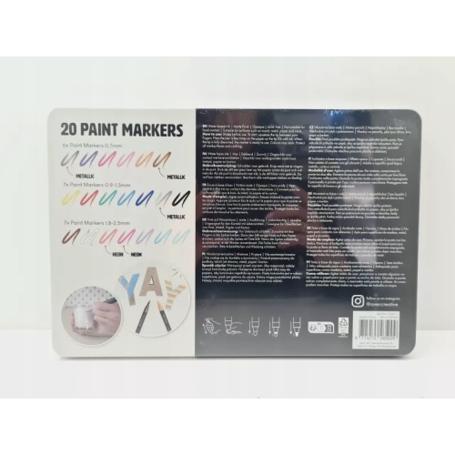 Mazaki Pisaki Akrylowe Metaliczne Neonowe Do Szkła Metal Papier Karton x 20