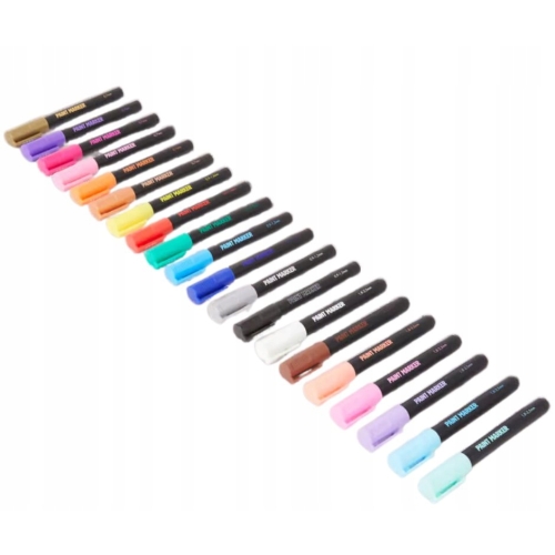 Mazaki Pisaki Akrylowe Metaliczne Neonowe Do Szkła Metal Papier Karton x 20