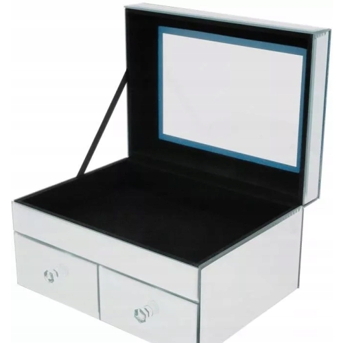 SZKATUŁKA NA BIŻUTERIE KUFER LUSTRZANY GLAMOUR 23,5 x 17,5 x 13 cm 653