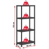 REGAŁ MAGAZYNOWY 125KG PLASTIKOWY 4 PÓŁKI WYTRZYMAŁY 60 x 30 x 138 cm