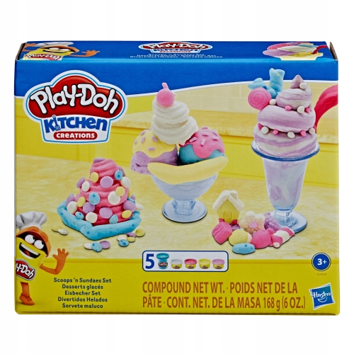 CIASTOLINA PLAY-DOH KUCHENNE KREACJE ROBIMY DESERY LODOWE LODY 5 TUB F7275