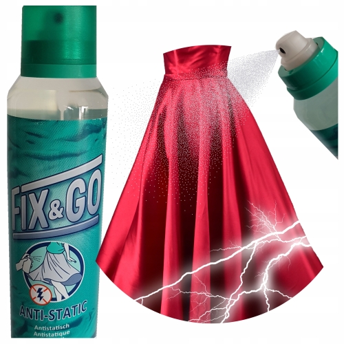 Spray firma Fix&Go żelazko ANTYSTATYCZNY płyn do ubrań 200 ml zielona butla