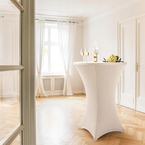 Pokrowiec ochronny na stół stolik barowy elegancki 80 cm x 110 cm BIAŁY 73