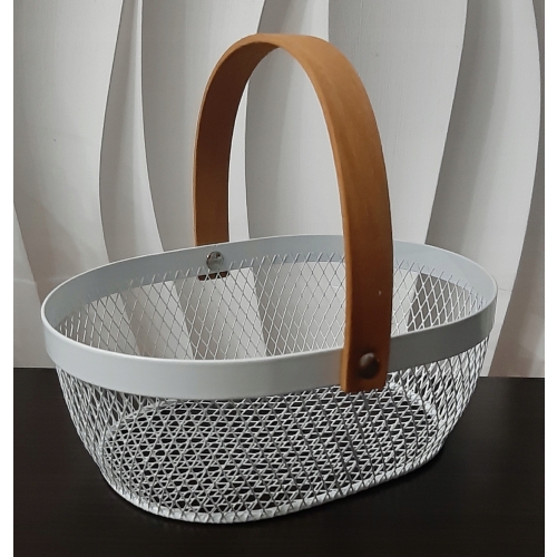 Kosz wielkanocny metalowy koszyk stroik święconka ZIELONY 20 x 15 cm