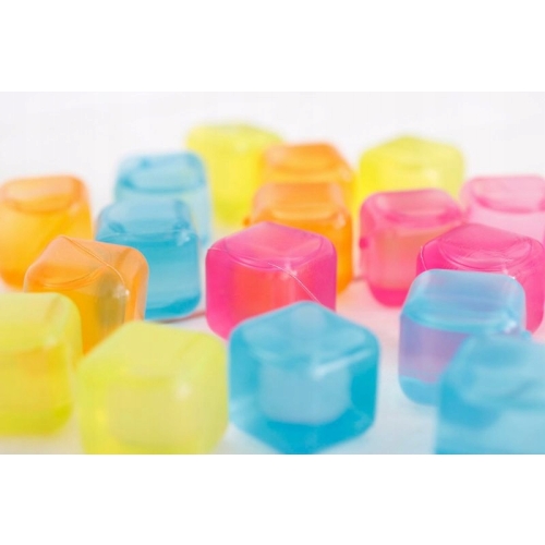 Kostki do drinków napojów plastikowe wielorazowe Kostki 20 sztuk KOLOROWE