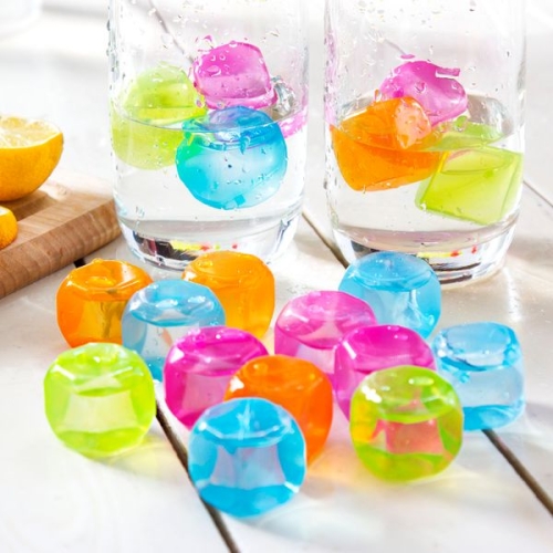Kostki do drinków napojów plastikowe wielorazowe Kostki 20 sztuk KOLOROWE