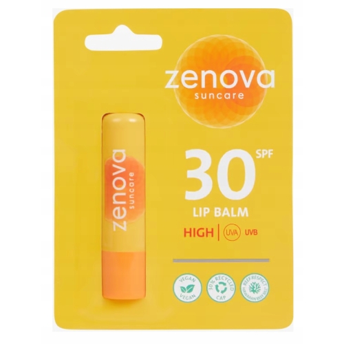 Balsam do ust z ochroną przeciwsłoneczną Zenova z witaminą E SPF 30 Sztyft